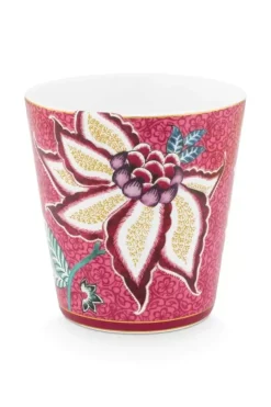 Pip Studio Sets Porseleinen Sets<Oriental Flower Festival Set/4 Mokken Donker Roze
