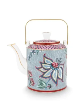 Pip Studio Sets Porseleinen Sets<Oriental Flower Festival Theepot Medium Blauw