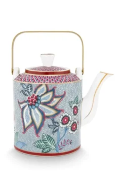 Pip Studio Sets Porseleinen Sets<Oriental Flower Festival Theepot Medium Blauw
