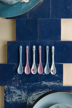 Pip Studio Sets Porseleinen Sets<Oriental Flower Festival Set/6 Theelepels Blauw