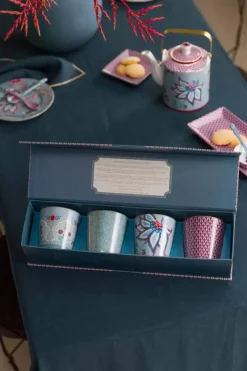 Pip Studio Sets Porseleinen Sets<Oriental Flower Festival Set/4 Mokken Blauw
