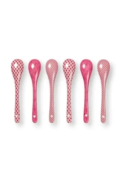 Pip Studio Sets Porseleinen Sets<Oriental Flower Festival Set/6 Theelepels Donker Roze