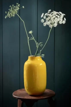 Pip Studio Grote Vazen<Ovale Vaas Metaal 30 Cm Geel