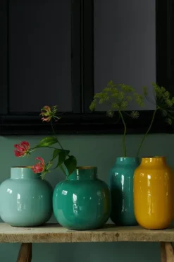 Pip Studio Grote Vazen<Ovale Vaas Metaal 30 Cm Geel