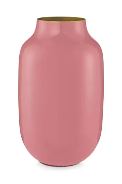 Pip Studio Grote Vazen<Ovale Vaas Metaal Oud 30 Cm Roze