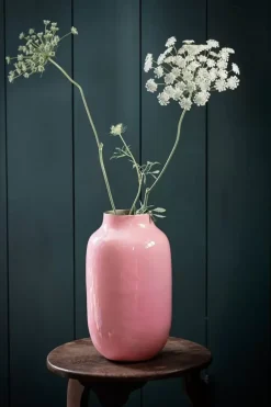 Pip Studio Grote Vazen<Ovale Vaas Metaal Oud 30 Cm Roze