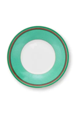 Pip Studio Kop/Schotel<Pip Chique Stripes Cappuccino Kop & Schotel Roze/Groen