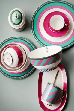 Pip Studio Dinerborden<Pip Chique Stripes Dinerbord Roze/Groen 28Cm