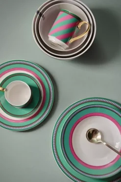 Pip Studio Dinerborden<Pip Chique Stripes Dinerbord Roze/Groen 28Cm