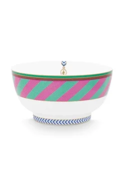Pip Studio Kommen<Pip Chique Stripes Kom Roze/Groen 18Cm