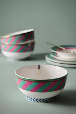 Pip Studio Kommen<Pip Chique Stripes Kom Roze/Groen 18Cm