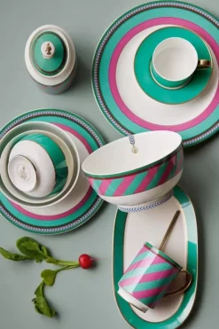 Pip Studio Kommen<Pip Chique Stripes Kom Roze/Groen 18Cm
