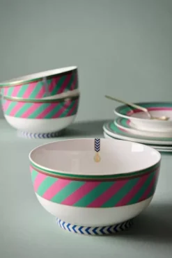 Pip Studio Kommen<Pip Chique Stripes Kom Roze/Groen 20.5Cm