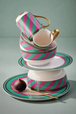 Pip Studio Kommen<Pip Chique Stripes Kom Roze/Groen 20.5Cm