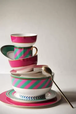 Pip Studio Kommen<Pip Chique Stripes Kom Roze/Groen 20.5Cm
