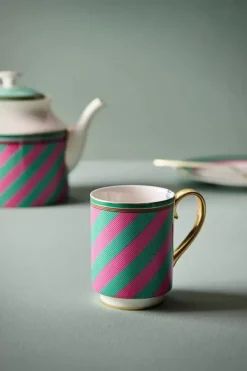 Pip Studio Theemokken<Pip Chique Stripes Mok Groot Roze/Groen 350Ml