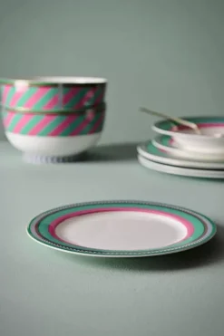 Pip Studio Ontbijtborden<Pip Chique Stripes Ontbijtbord Roze/Groen 23Cm