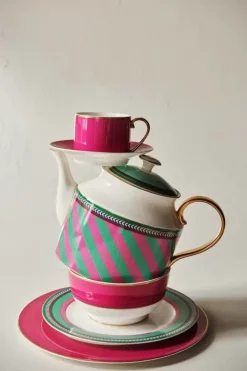 Pip Studio Ontbijtborden<Pip Chique Stripes Ontbijtbord Roze/Groen 23Cm
