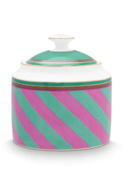 Pip Studio Suikerpotten<Pip Chique Stripes Suikerpot Roze/Groen