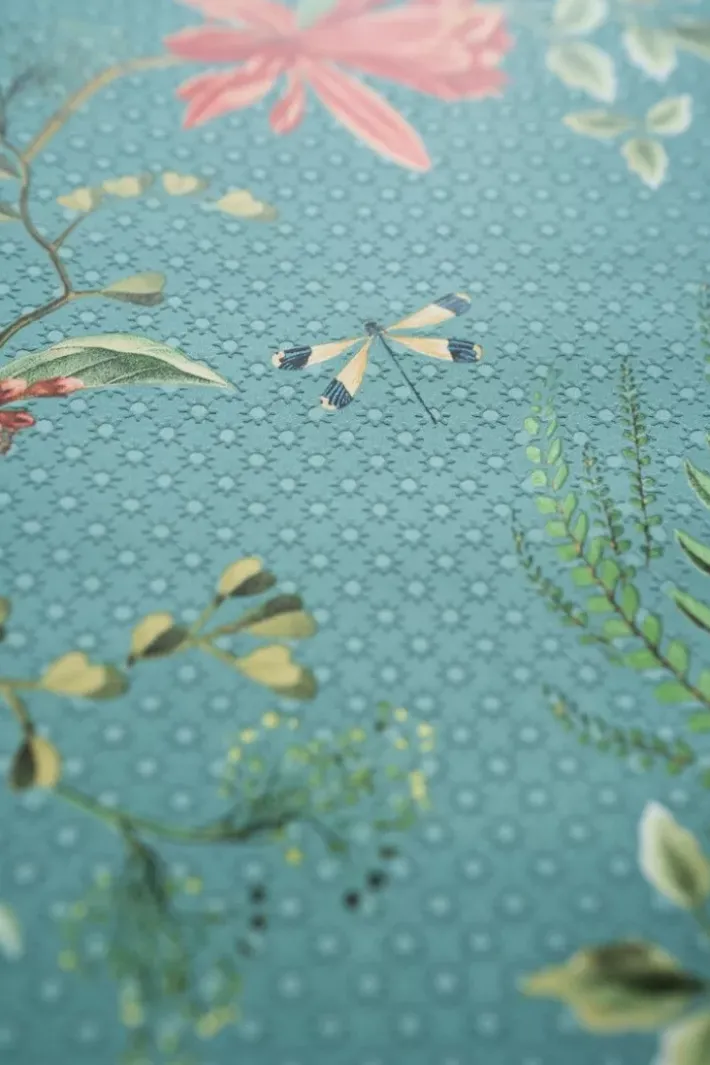 Pip Studio Vliesbehang<Floris Vliesbehang Petrol Blauw