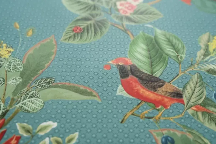 Pip Studio Vliesbehang<Floris Vliesbehang Petrol Blauw