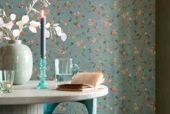 Pip Studio Vliesbehang<Good Nightingale Vliesbehang Petrol Blauw