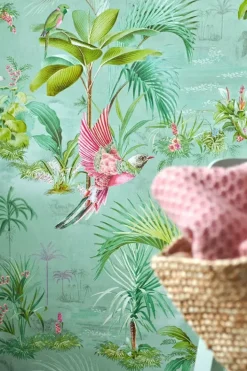 Pip Studio Vliesbehang<Palm Scene Vliesbehang Blauw