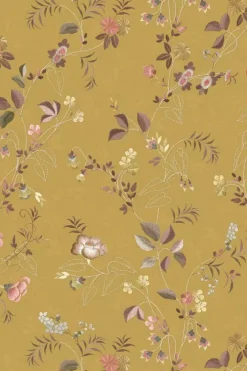 Pip Studio Vliesbehang<Tokyo Blossom Vliesbehang Mosterd Geel