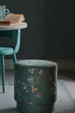 Pip Studio Poefen En Stoelen<Poef Medium Kawai Flower Groen