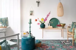 Pip Studio Grote Vazen<Ronde Vaas Metaal Donker 25 Cm Groen