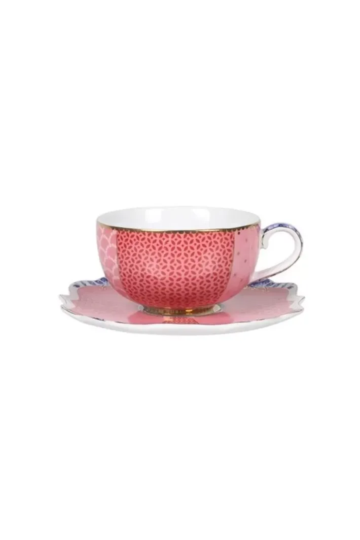 Pip Studio Espresso Kopjes<Royal Multi Espresso Kop & Schotel Roze