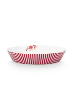 Pip Studio Diepe Borden<Royal Stripes Diep Bord Donkerroze 21.5Cm