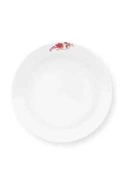 Pip Studio Diepe Borden<Royal Stripes Diep Bord Donkerroze 21.5Cm