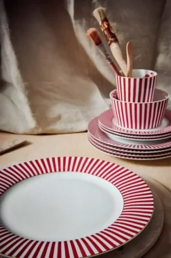 Pip Studio Dinerborden<Royal Stripes Dinerbord Donker 26.5Cm Roze