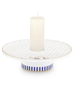 Pip Studio Kandelaars<Royal Stripes Kaarshouder Wit 14 Cm
