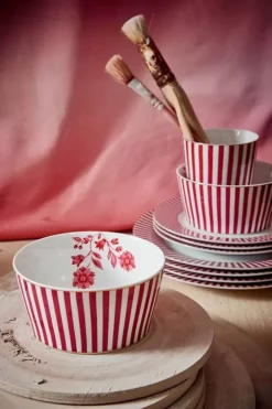 Pip Studio Kommen<Royal Stripes Kom Donker 12Cm Roze