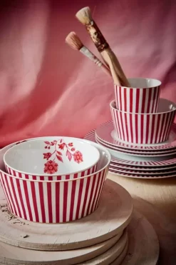 Pip Studio Kommen<Royal Stripes Kom Donker 12Cm Roze