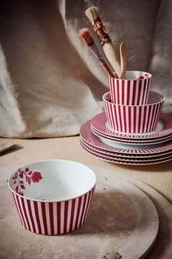 Pip Studio Kommen<Royal Stripes Kom Donker 12Cm Roze