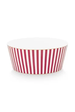 Pip Studio Kommen<Royal Stripes Kom Donker 15Cm Roze