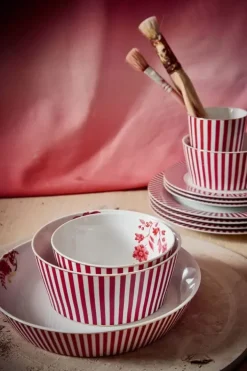 Pip Studio Kommen<Royal Stripes Kom Donker 15Cm Roze