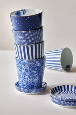 Pip Studio Sets Porseleinen Sets<Royal Stripes Mok & Theetip Blauw