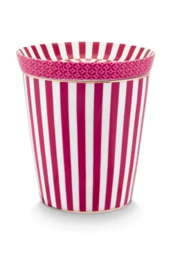 Pip Studio Sets Porseleinen Sets<Royal Stripes Mok & Theetip Donker Roze