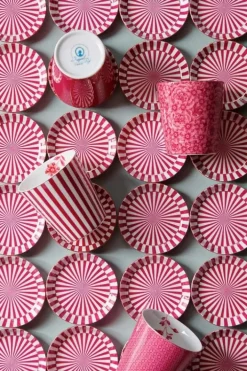 Pip Studio Sets Porseleinen Sets<Royal Stripes Mok & Theetip Donker Roze