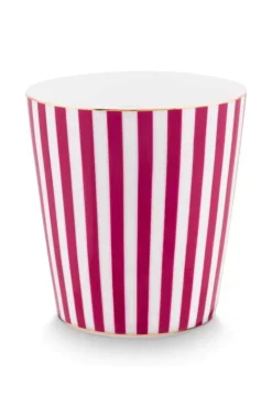 Pip Studio Sets Porseleinen Sets<Royal Stripes Mok & Theetip Donker Roze