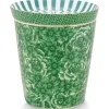 Pip Studio Sets Porseleinen Sets<Royal Stripes Mok Bloemen & Theetip Groen