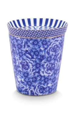 Pip Studio Sets Porseleinen Sets<Royal Stripes Mok Bloemen & Theetip Blauw