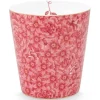 Pip Studio Koffiemokken<Royal Stripes Mok Bloemen Donkerroze