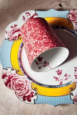 Pip Studio Koffiemokken<Royal Stripes Mok Bloemen Donkerroze