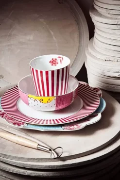 Pip Studio Koffiemokken<Royal Stripes Mok Donker Roze