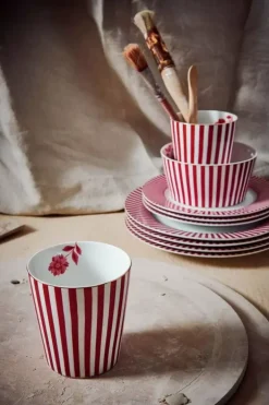 Pip Studio Koffiemokken<Royal Stripes Mok Donker Roze